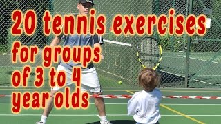 20 Tennis exercises for groups of 3 4 year olds [upl. by Yevre]