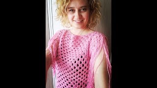 👚 Bluzka na szydełku z kwadratu babuni krok po kroku  Blouse crochet  granny square [upl. by Sharla]