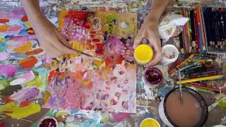 abstract art on paper  process  stepbystep tutorial [upl. by Ennaisoj]