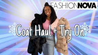 Fashionnova Winter Cozy Coat  faux Fur  Try On Haul [upl. by Lrigybab819]