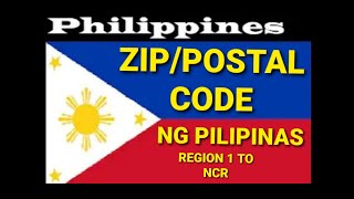 COMPLETE PHILIPPINES ZIP  POSTAL CODE REGION 1 TO NCR [upl. by Maurene]