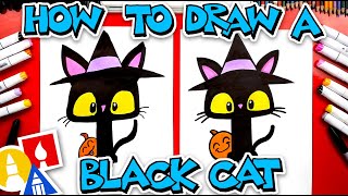 How To Draw A Black Cat With A Witch Hat [upl. by Asselam]