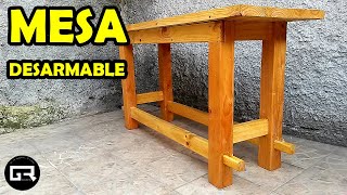 COMO HACER MESA DE MADERA DESARMABLE HOW TO CREATE A WOODEN TABLE [upl. by Neiluj678]