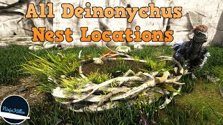 All Deinonychus egg and Nest Spawn locations In Valguero Ark Survival Evolved [upl. by Swain]