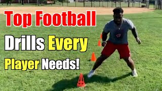 18 Football Drills Every Football Player Needs FULL WORKOUT [upl. by Thornie]