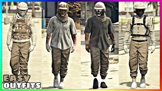 Top 4 Best Easy To Make Male Tryhard Tan Jogger Outfits 2 GTA Online [upl. by Cutter182]