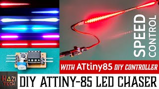 How To Make A Multi Pattern LED Chaser With ATtiny85 Microcontroller [upl. by Ailic]