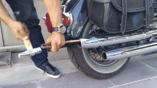 Yamaha Dragstar 1100cc Exhaust Modification [upl. by Imehon588]