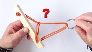 Simple Ring and Rope Puzzle  How to Make and Solve  Paracord Diamond Knot Version  CBYS Tutorial [upl. by Benjy]