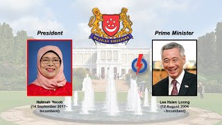 quotMajulah Singapuraquot Singapore National Anthem and Leaders of Singapore as of 2021 [upl. by Laundes]