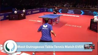 Most Outrageous Table Tennis Match EVER [upl. by Yecad]