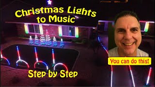 Christmas Lights to Music Step by Step Tutorial [upl. by Dreddy]