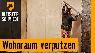 Wohnraum verputzen  HORNBACH Meisterschmiede [upl. by Archibold]