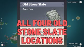 All 4 Old Stone Slate Locations  Genshin Impact Inazuma Guide [upl. by Ydnar116]