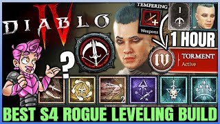 Diablo 4  New Best Rogue Leveling Build  Season 4 FAST 1 to 70  Skills Tempering Gear Guide [upl. by Oeht]