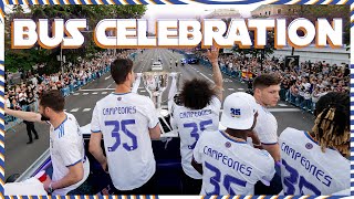 INSIDE Real Madrids BUS CELEBRATIONS  LaLiga champions [upl. by Nosyaj]