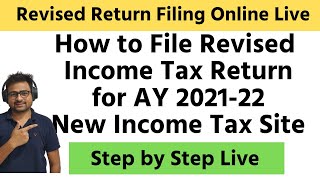 How to File Revised Income Tax Return ITR on New Portal For AY 202122  FY 202021  Revised ITR [upl. by Yrocal550]