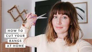 How to Trim Your Bangs At Home • Zooey Deschanel Style Hair [upl. by Asilrahc]