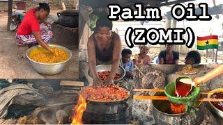 How PALM OIL is OBTAINED  ZOMI   Most Favorite  Rural Sunyani Ghana West Africa [upl. by Mandle]