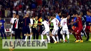 Serbia and Albania clash over flag stunt [upl. by Assirhc]