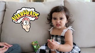 BABY VS EXTREME SOUR WARHEAD HILARIOUS REACTION [upl. by Hobart882]