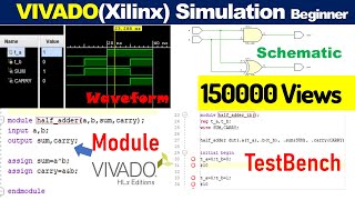 How to use vivado for Beginners  Verilog code  Testbench  Schematic View [upl. by Sonya803]