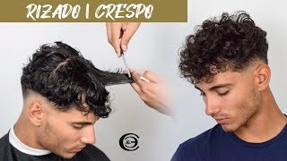 Como cortar cabello RIZADO  CRESPO de Hombre  Paso a paso [upl. by Port767]