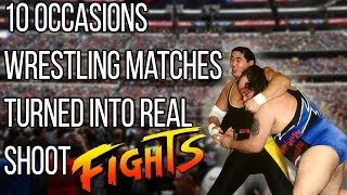 10 Wrestling Matches Turned Into REAL Shoot Fights [upl. by Akelahs858]