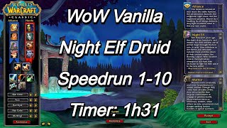 WoW Vanilla  Night Elf Druid  Speedrun 110 in 1h31 [upl. by Hennebery]