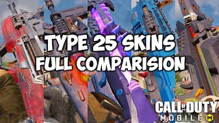 All Type 25 Legendary Comparision  COD Mobile  CODM [upl. by Wolliw]