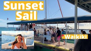 BEST way to spend sunset  WAIKIKI SUNSET SAIL  OAHU [upl. by Culley]