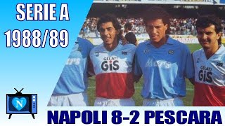 Napoli  Pescara 82  Serie A 19881989  Maradona scored [upl. by Liliane]