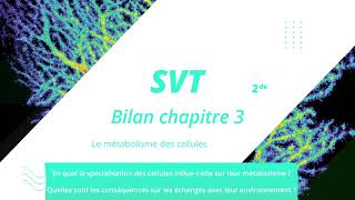 Le métabolisme des cellules SVT 2de [upl. by Derriey]