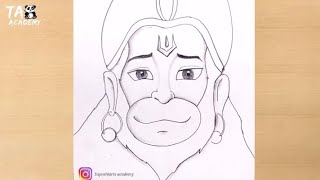 Lord Hanuman face drawinghanuman jayanti pencildrawingTaposhiartsAcademy [upl. by Sisto]