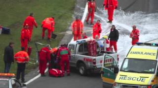 Brands Hatch Fire Appliance Crash [upl. by Greenstein]