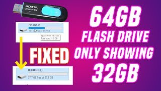 How to fixed 64GB Flash Drive only Showing 32GB problem [upl. by Rehctelf]