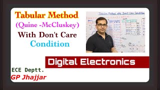 Quine McCluskey Minimization Technique with Dont Care Condition TECH GURUKUL by Dinesh Arya [upl. by Eanert339]