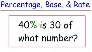 Percentage Base and Rate Problems [upl. by Selda148]