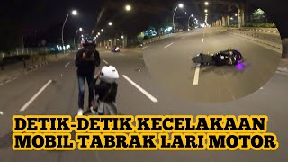 DIDUGA MABUK‼️  PENGENDARA MOBIL TABRAK LARI PEMOTOR [upl. by Desdamonna]