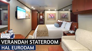 HAL Eurodam  Verandah Stateroom Walkthrough Tour amp Review 4K  Holland America Cruise Line [upl. by Ahsimal]