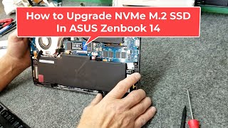 ASUS Zenbook 14 How To Upgrade NVMe SSD [upl. by Yclek]