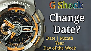 G Shock How To Change Date Month Year and Day Of The Week  Adjust Calender [upl. by Ellenaj]