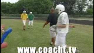 Football Drill Linebacker Shed and Scrape drill [upl. by Attenad]