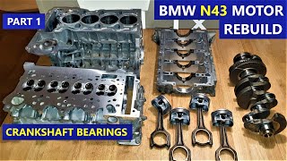 Install CRANKSHAFT MAIN BEARING SHELLS  PART 1  REBUILD BMW N43 Motor [upl. by Gruber831]