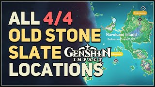 All 4 Old Stone Slate Locations Genshin Impact [upl. by Abbotsun]