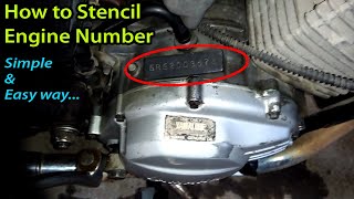 How to Stencil Engine and Chassis Number  Motorcycle  Cars [upl. by Hulburt186]