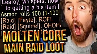 Asmongold Luckiest Molten Core Run  All The Loot  Classic WoW [upl. by Akinam700]