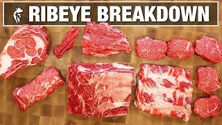 Techniques Breaking Down A Whole Ribeye  Cheap Steak [upl. by Reahard]