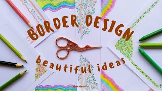 17 PAPER BORDER DESIGNS to draw ✨ Simple FRONT PAGE and PROJECT FILE decoration ideas [upl. by Taimi]