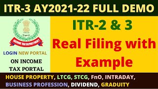 ITR 3 FILING FOR AY202122 FULL DEMO  WITH UTILITY FILE [upl. by Romilda]